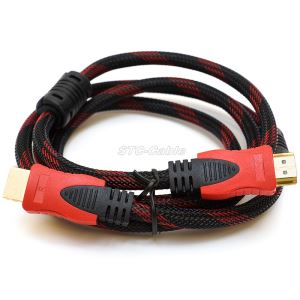 Nailono austi didelės spartos aukštos kokybės aukso spalvos HDMI kabelis