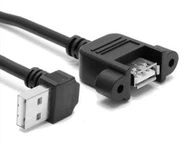 Plokštė Mount USB2.0, USB moterų vyrai iki kampo kištuką prailginimo kabelis