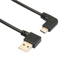 Stačiu kampu C tipo kabelis 90 laipsnių USB 3.1 C tipo vyrų ir įkrovimo kabelis USB 2.0 tipas A apgaubiamos jungties sinchronizavimas